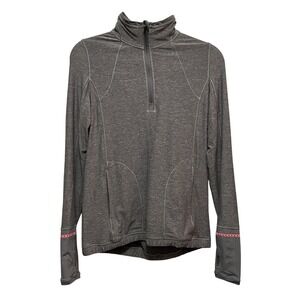 LULULEMON pace pusher half zip pullover in heathered slate/slate Gray size 6 EUC